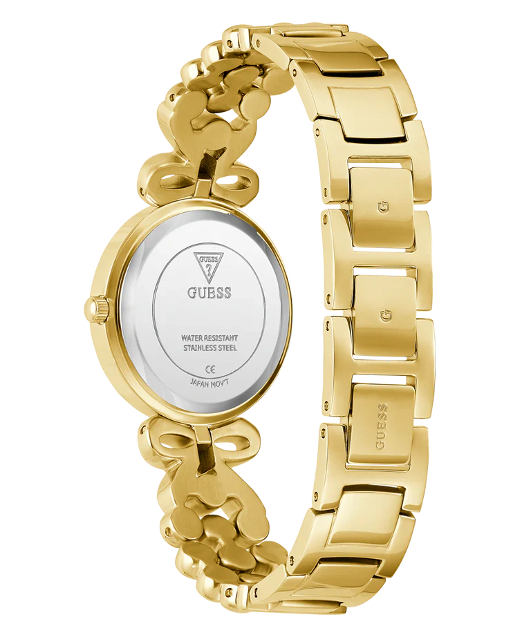 Guess Women’s Gold-Tone Bow Accent Crystal Watch – Model GW0838L2