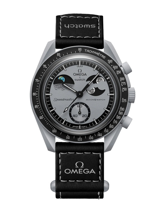 Swatch MoonSwatch Omega x Mission to Earthphase Bioceramic Wrist Watch, grey, Strap