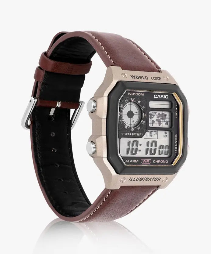 Casio AE-1200WHL-5AV leather Strap