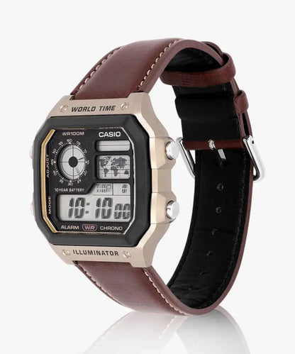 Casio AE-1200WHL-5AV leather Strap