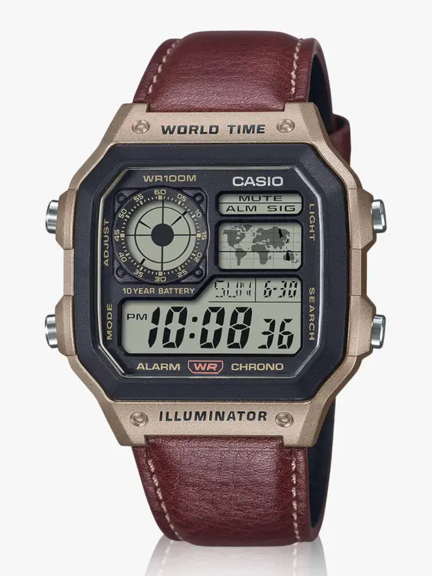 Casio AE-1200WHL-5AV leather Strap