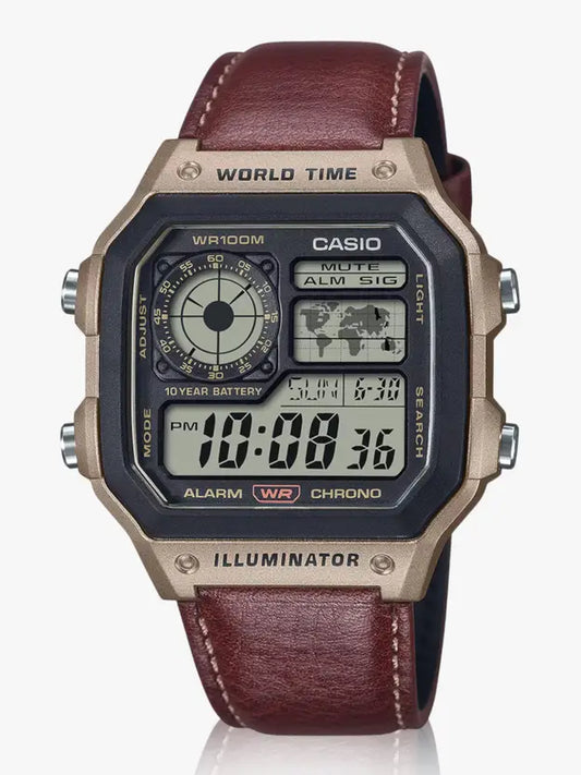 Casio AE-1200WHL-5AV leather Strap
